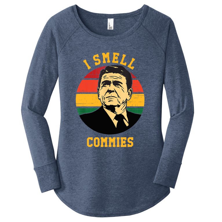 Funny Ronald Reagan I Smell Commies Political Humor Women’s Perfect Tri Tunic Long Sleeve Shirt