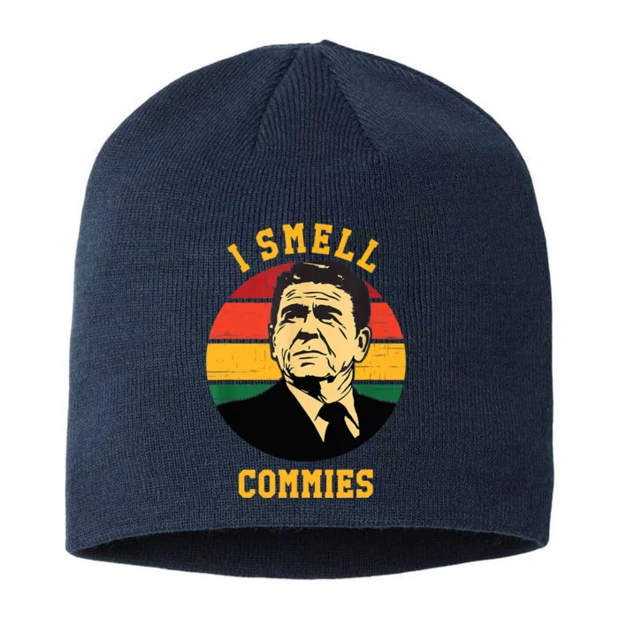 Funny Ronald Reagan I Smell Commies Political Humor 8 1/2in Sustainable Knit Beanie