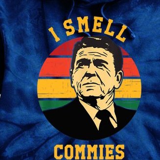 Funny Ronald Reagan I Smell Commies Political Humor Tie Dye Hoodie
