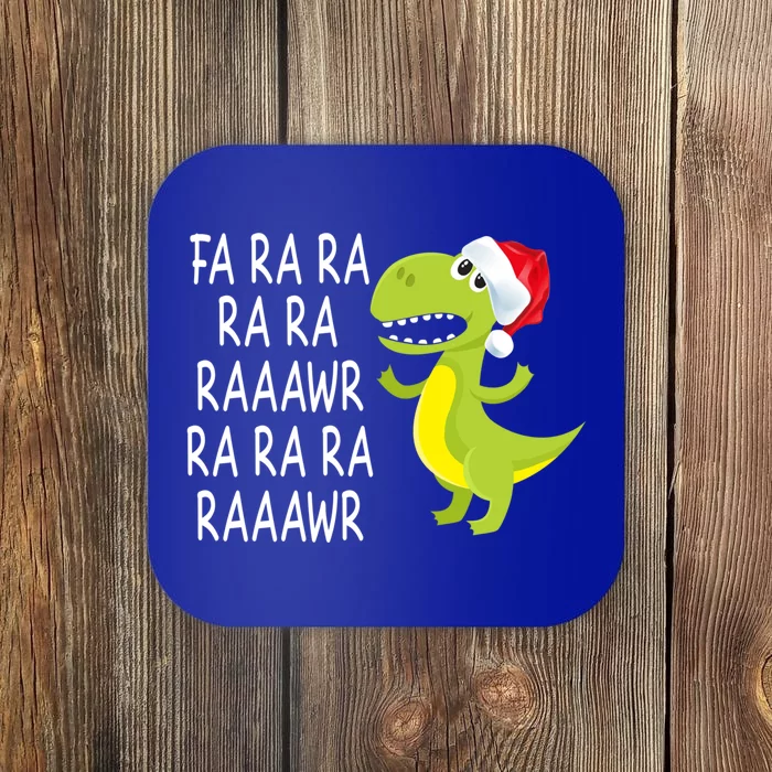 Fa Ra Ra Rawr Dinosaur Santa Hat Cute T Rex Gift Coaster