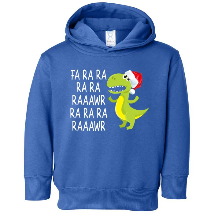 Fa Ra Ra Rawr Dinosaur Santa Hat Cute T Rex Gift Toddler Hoodie