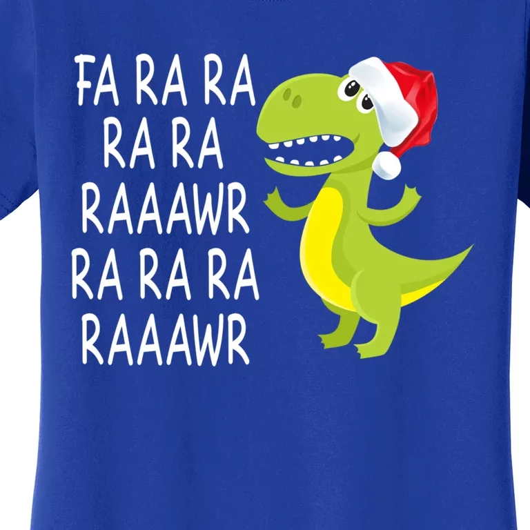 Fa Ra Ra Rawr Dinosaur Santa Hat Cute T Rex Gift Women's T-Shirt