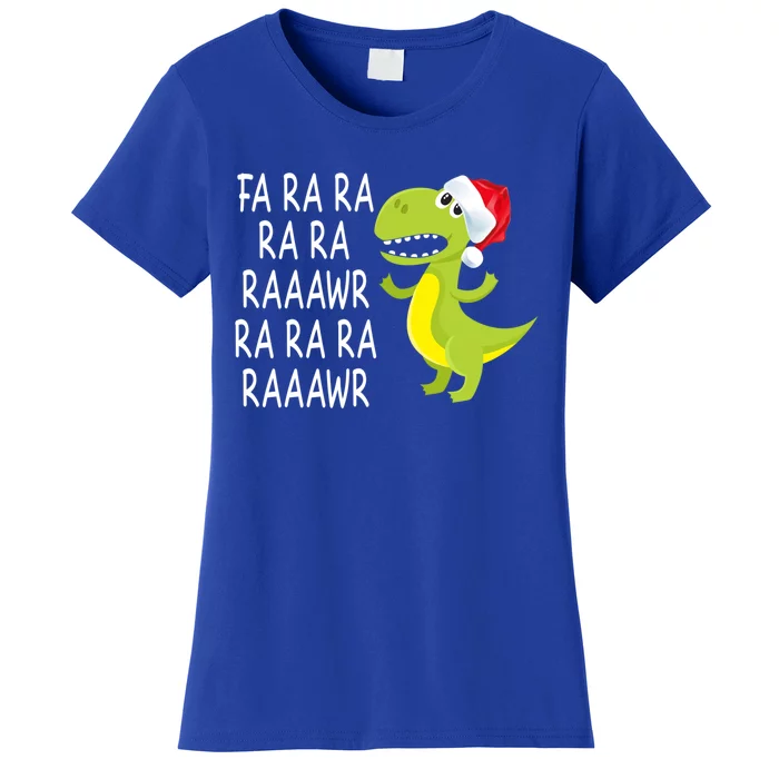 Fa Ra Ra Rawr Dinosaur Santa Hat Cute T Rex Gift Women's T-Shirt