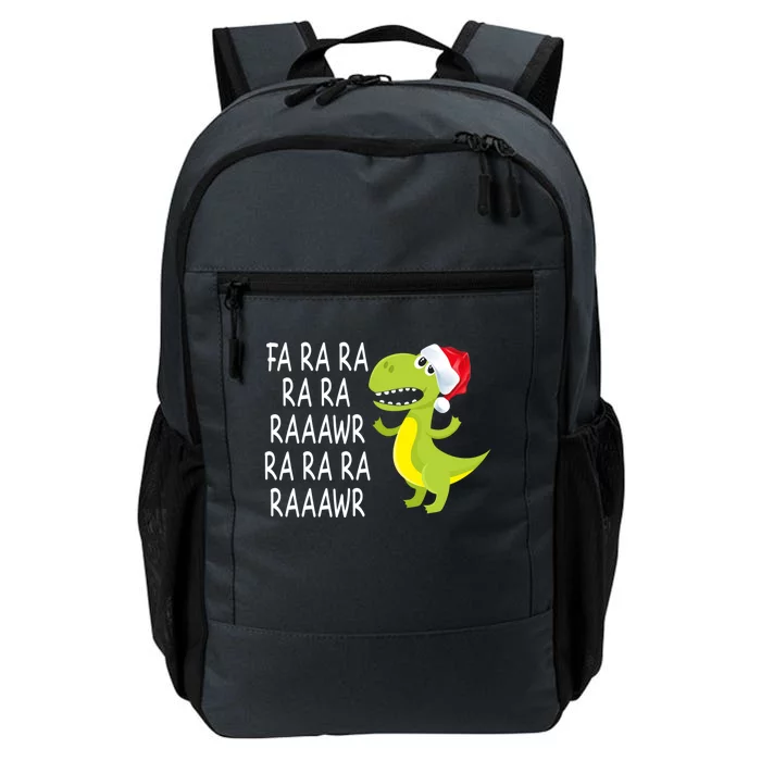 Fa Ra Ra Rawr Dinosaur Santa Hat Cute T Rex Gift Daily Commute Backpack