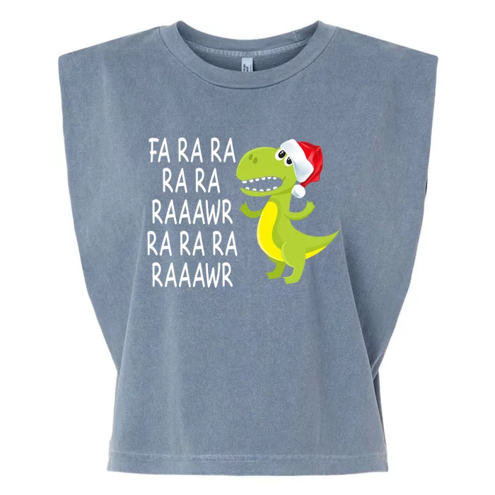 Fa Ra Ra Rawr Dinosaur Santa Hat Cute T Rex Gift Garment-Dyed Women's Muscle Tee