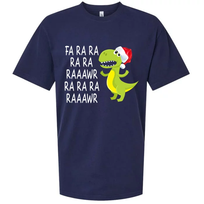 Fa Ra Ra Rawr Dinosaur Santa Hat Cute T Rex Gift Sueded Cloud Jersey T-Shirt