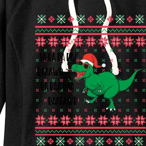 Fa Ra Ra Rawr Dinosaur Santa Hat Ugly Sweater Christmas Trex Great Gift Women's Fleece Hoodie