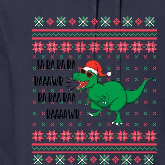 Fa Ra Ra Rawr Dinosaur Santa Hat Ugly Sweater Christmas Trex Great Gift Premium Hoodie