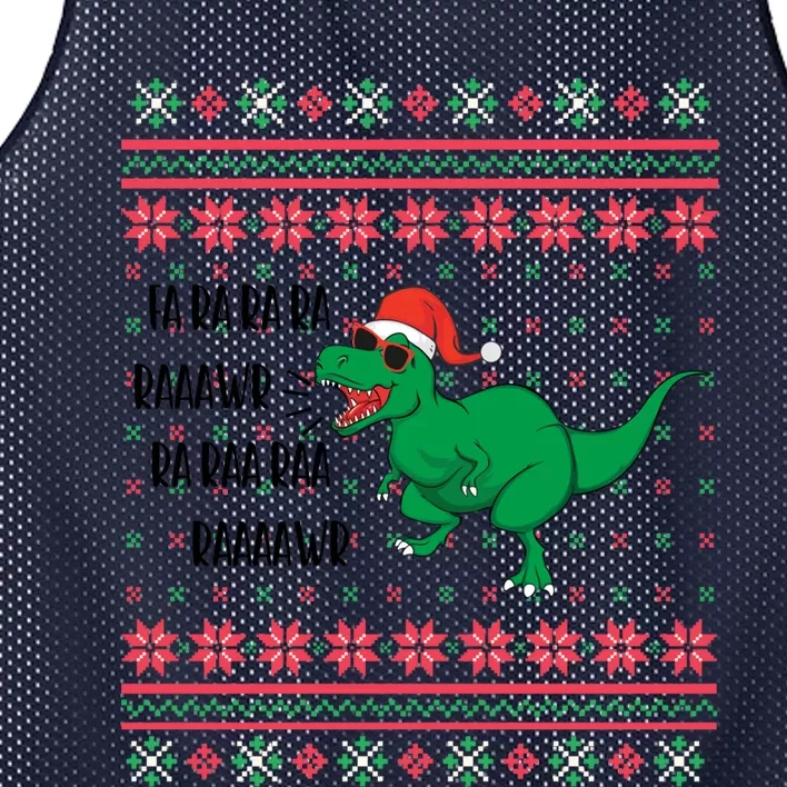 Fa Ra Ra Rawr Dinosaur Santa Hat Ugly Sweater Christmas Trex Great Gift Mesh Reversible Basketball Jersey Tank