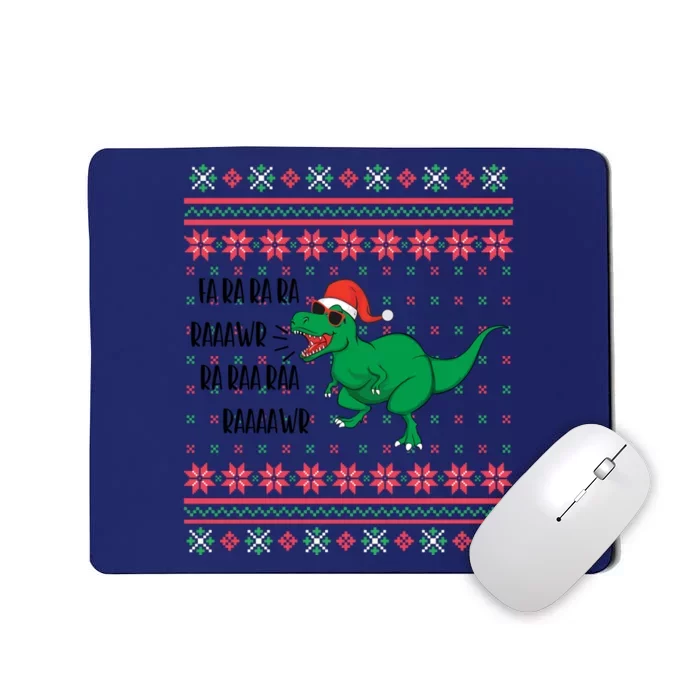 Fa Ra Ra Rawr Dinosaur Santa Hat Ugly Sweater Christmas Trex Great Gift Mousepad