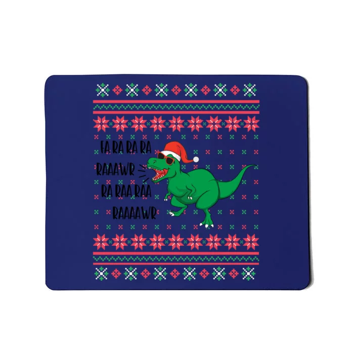 Fa Ra Ra Rawr Dinosaur Santa Hat Ugly Sweater Christmas Trex Great Gift Mousepad