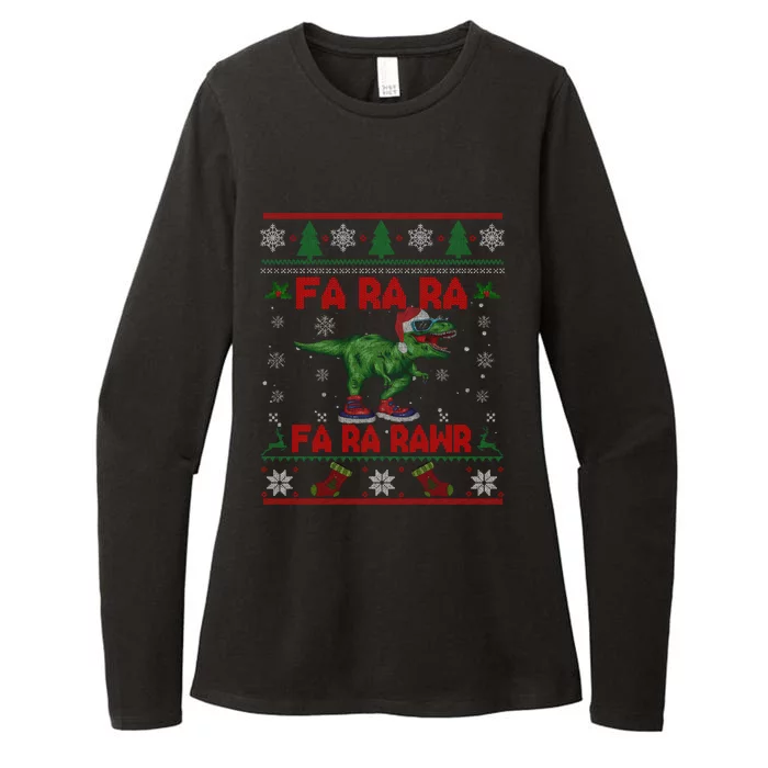 Fa Ra Ra Rawr Funny Christmas Sweater Santa Tgiftrex Dinosaur Gift Womens CVC Long Sleeve Shirt