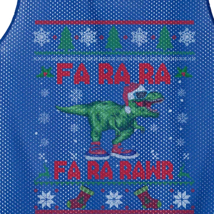 Fa Ra Ra Rawr Funny Christmas Sweater Santa Tgiftrex Dinosaur Gift Mesh Reversible Basketball Jersey Tank