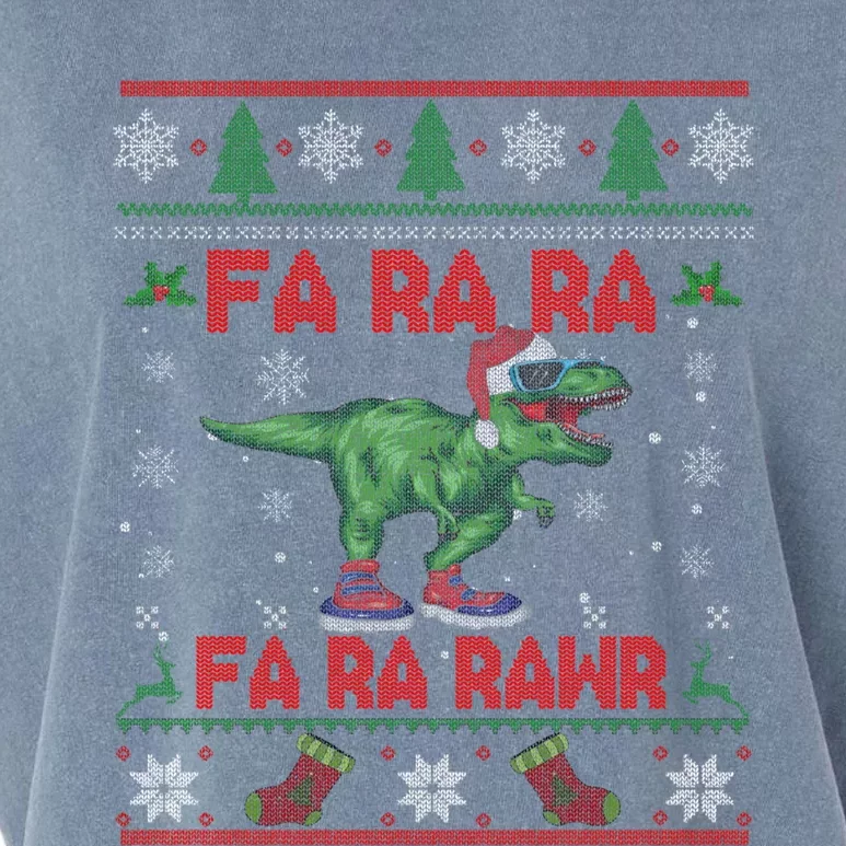 Fa Ra Ra Rawr Funny Christmas Sweater Santa Tgiftrex Dinosaur Gift Garment-Dyed Women's Muscle Tee