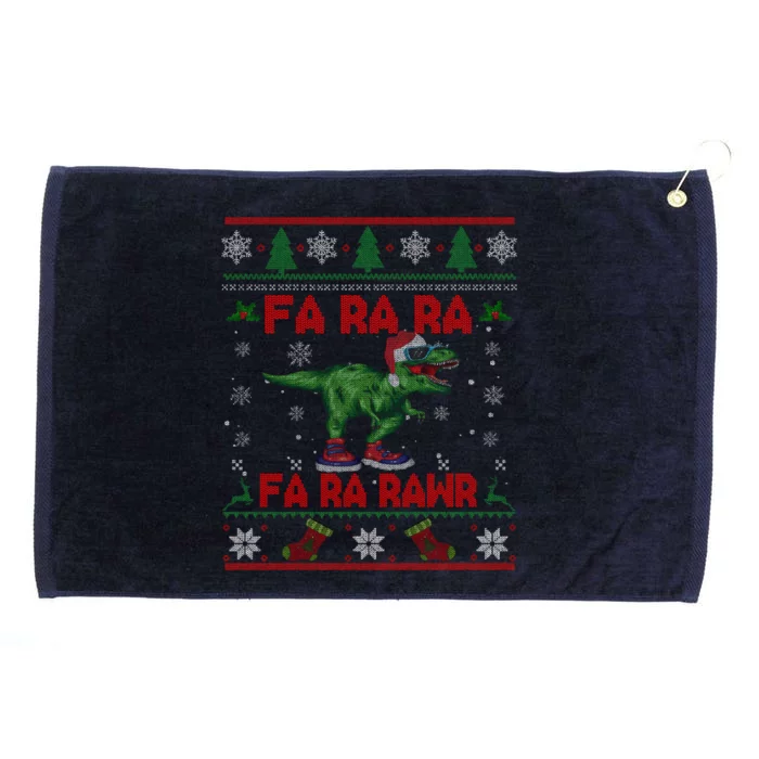 Fa Ra Ra Rawr Funny Christmas Sweater Santa Tgiftrex Dinosaur Gift Grommeted Golf Towel