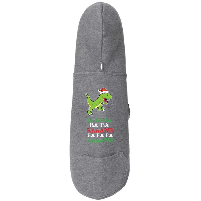 Fa Ra Ra Rawr Funny Dinosaur Christmas Gift Doggie 3-End Fleece Hoodie