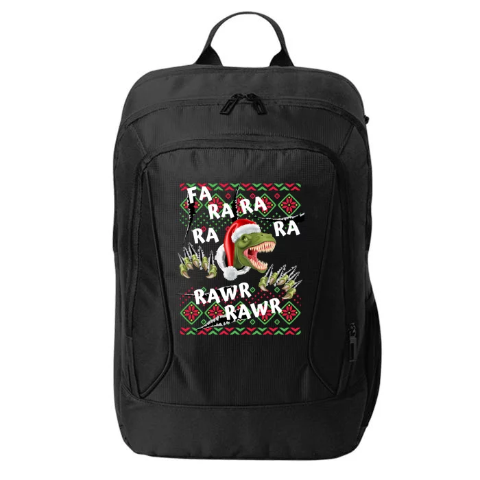 Fa Ra Ra Rawr Rawr Christmas Dinosaurs Xmas Pajamas Gift City Backpack