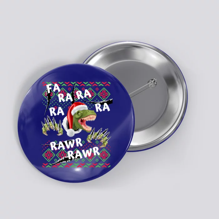 Fa Ra Ra Rawr Rawr Christmas Dinosaurs Xmas Pajamas Gift Button