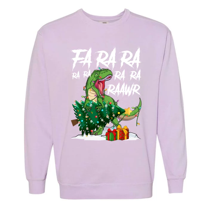 Fa Ra Ra Rawr Santa T Rex Xmas Pajama Merry Christmas Great Gift Garment-Dyed Sweatshirt