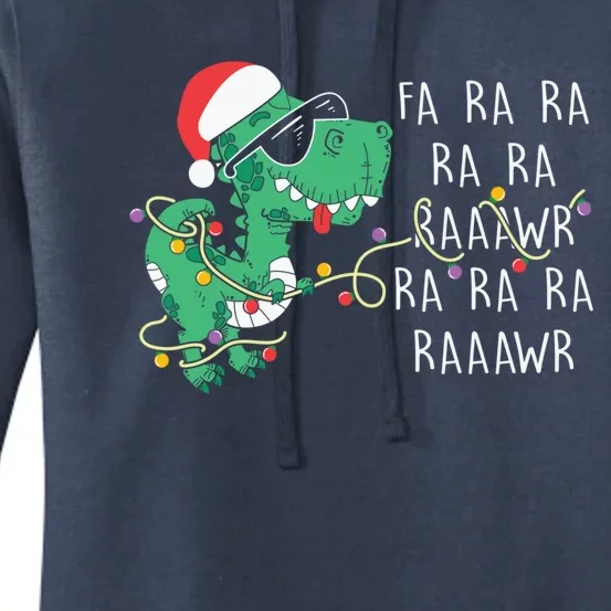 Fa Ra Ra Rawr Santa Dinosaur Christmas Trex Family Pajamas Gift Women's Pullover Hoodie