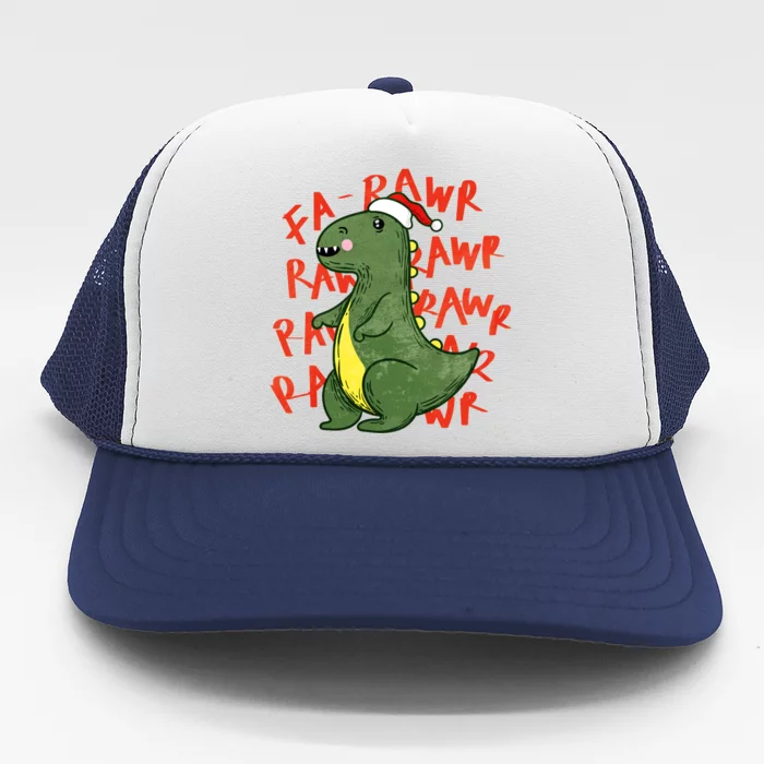 Fa Ra Ra Rawr Santa Hat T Rex Dinosaur Christmas Cool Gift Trucker Hat