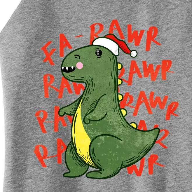 Fa Ra Ra Rawr Santa Hat T Rex Dinosaur Christmas Cool Gift Women’s Perfect Tri Rocker Tank