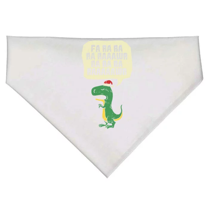 Fa Ra Rawr Christmas Trex Funny Santa Dinosaur Gift USA-Made Doggie Bandana