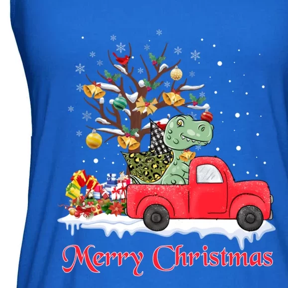 Fa Ra Rawr T Rex Santa Christmas Carol Funny Dinosaur Xmas Gift Ladies Essential Flowy Tank