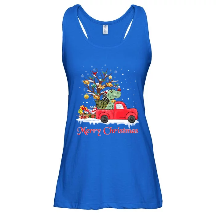 Fa Ra Rawr T Rex Santa Christmas Carol Funny Dinosaur Xmas Gift Ladies Essential Flowy Tank