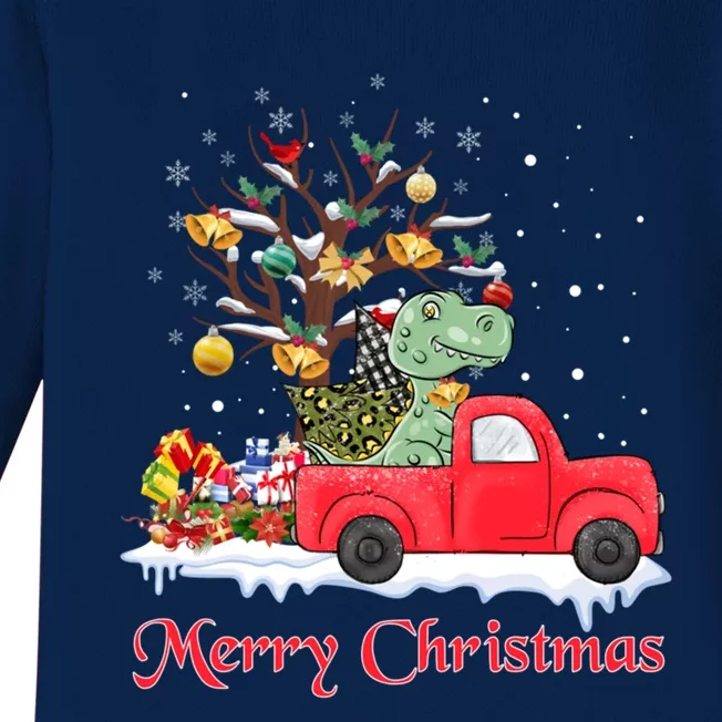 Fa Ra Rawr T Rex Santa Christmas Carol Funny Dinosaur Xmas Gift Baby Long Sleeve Bodysuit