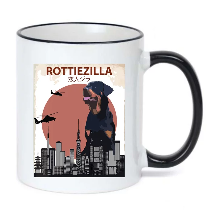 Funny Rottweiler Rottie Dog Lovers Gift Black Color Changing Mug