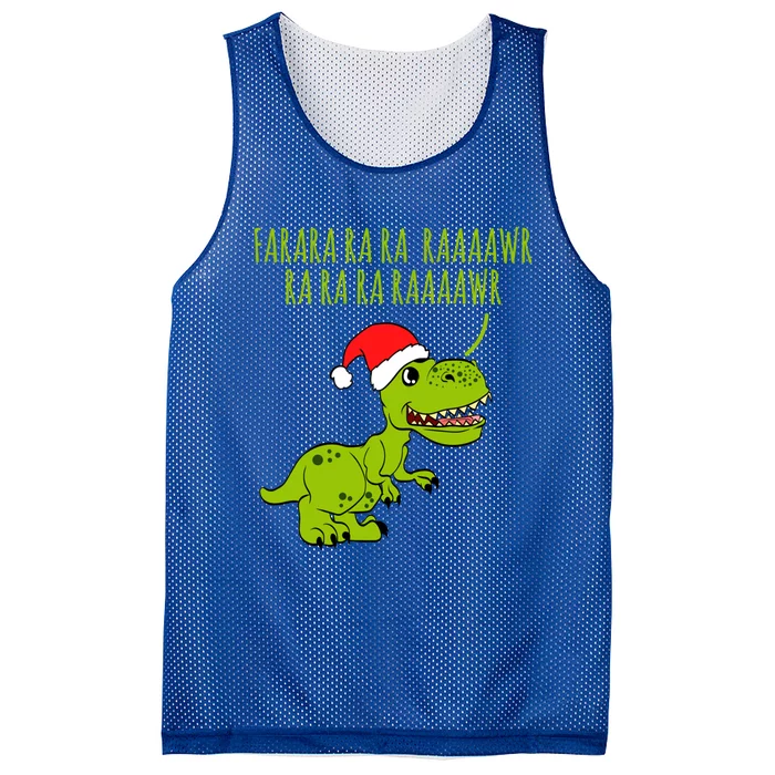 Fa Ra Rawr Trex Christmas Carol Funny Fa La La Dinosaur Gift Mesh Reversible Basketball Jersey Tank