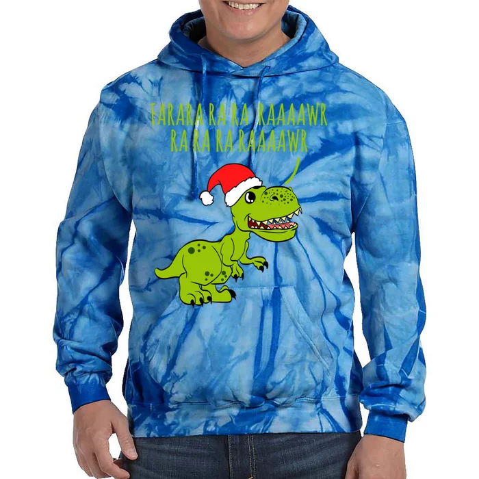 Fa Ra Rawr Trex Christmas Carol Funny Fa La La Dinosaur Gift Tie Dye Hoodie