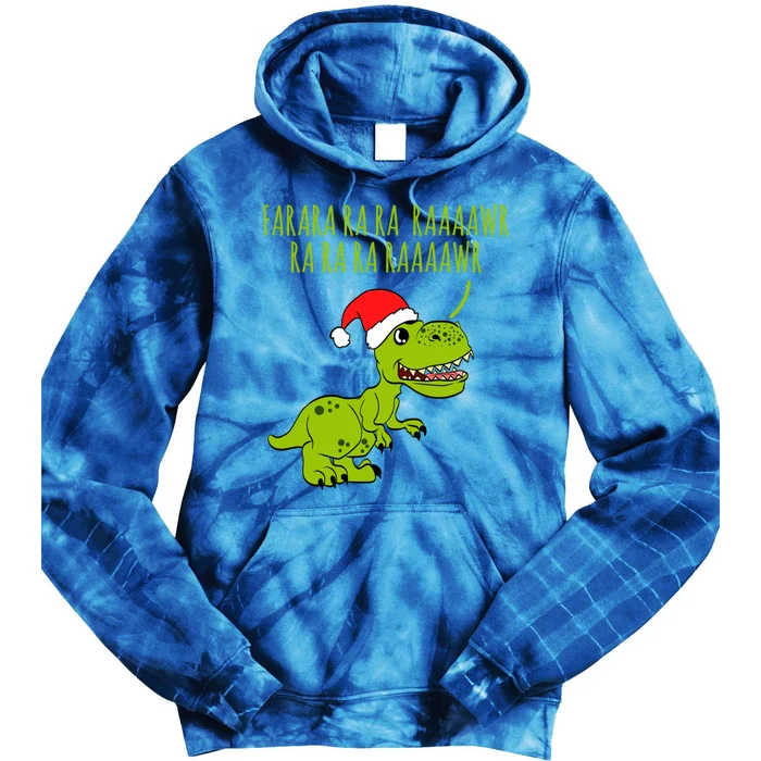 Fa Ra Rawr Trex Christmas Carol Funny Fa La La Dinosaur Gift Tie Dye Hoodie