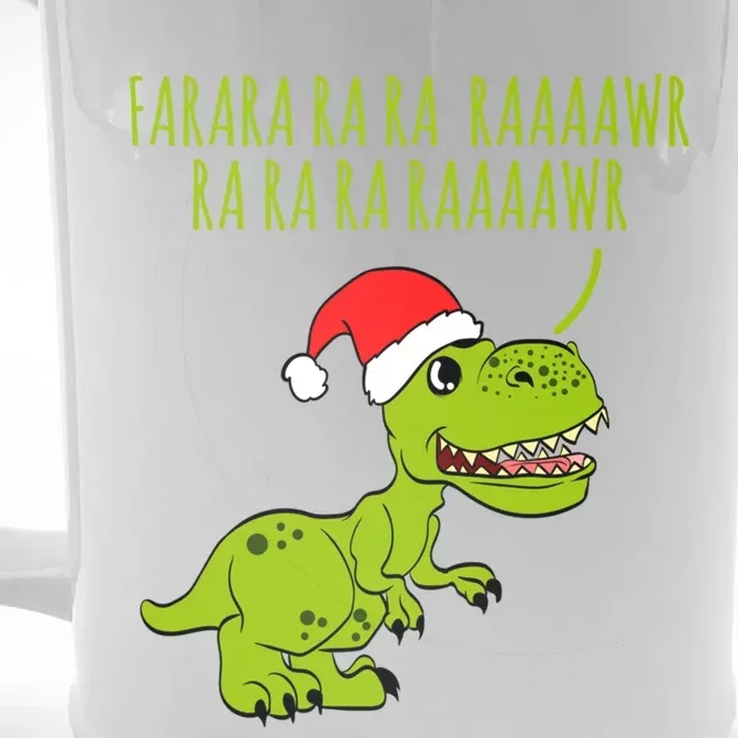 Fa Ra Rawr Trex Christmas Carol Funny Fa La La Dinosaur Gift Front & Back Beer Stein