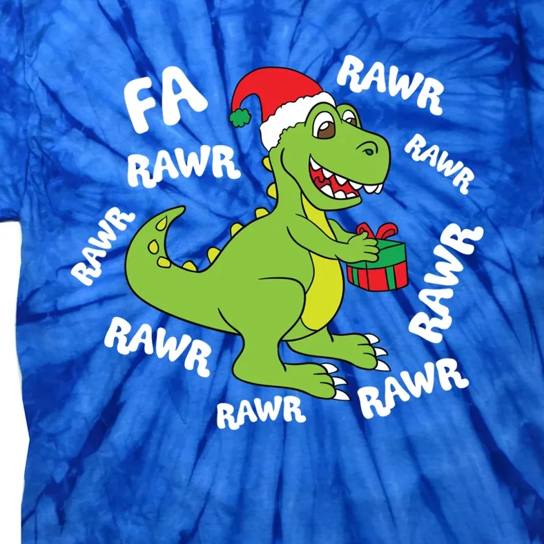 Fa Ra Ra Rawr Santasaurus Tfunny Giftrex Dino Santa Claus Dinosaur Cool Gift Tie-Dye T-Shirt