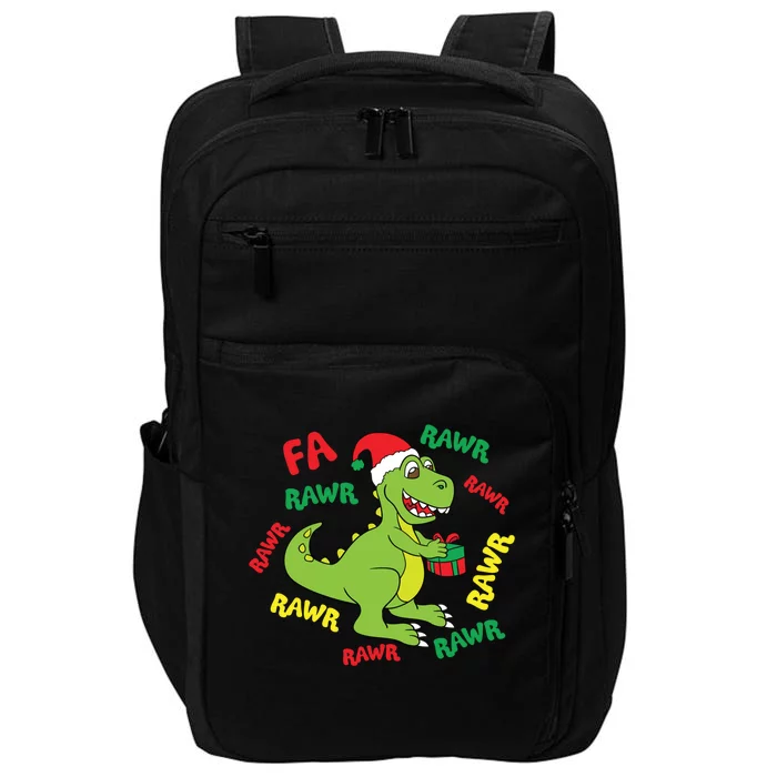 Fa Ra Ra Rawr Santasaurus Tgiftrex Dino Santa Claus Dinosaur Gift Impact Tech Backpack