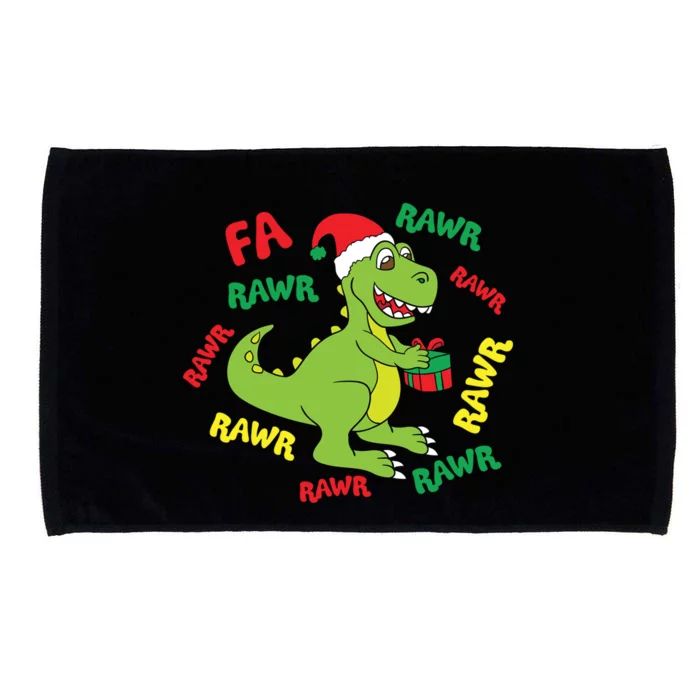 Fa Ra Ra Rawr Santasaurus Tgiftrex Dino Santa Claus Dinosaur Gift Microfiber Hand Towel