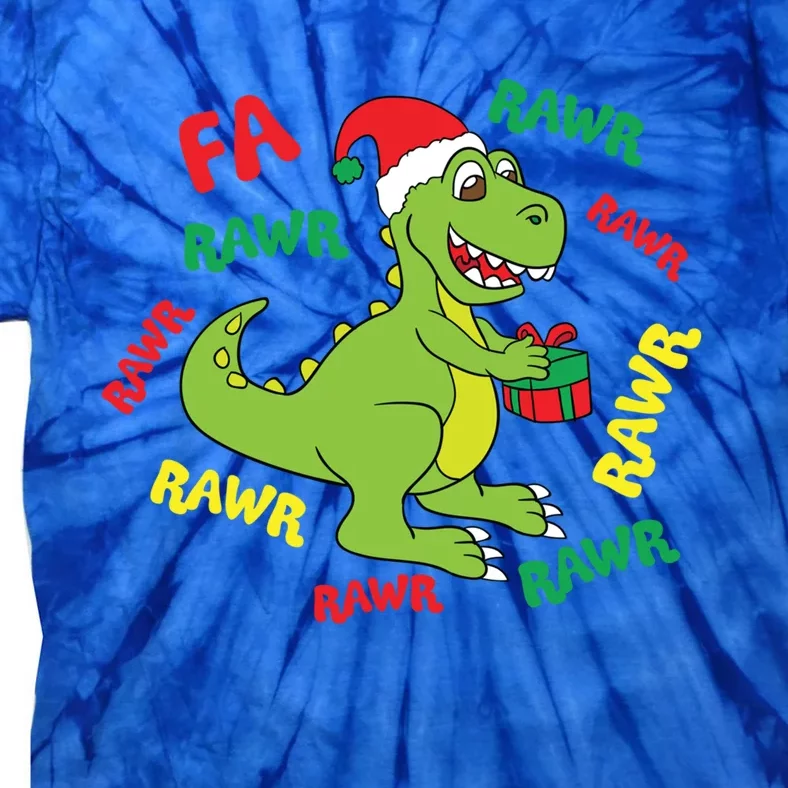 Fa Ra Ra Rawr Santasaurus Tgiftrex Dino Santa Claus Dinosaur Gift Tie-Dye T-Shirt