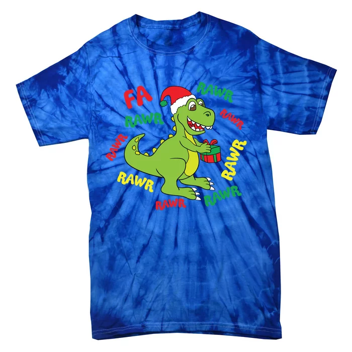 Fa Ra Ra Rawr Santasaurus Tgiftrex Dino Santa Claus Dinosaur Gift Tie-Dye T-Shirt