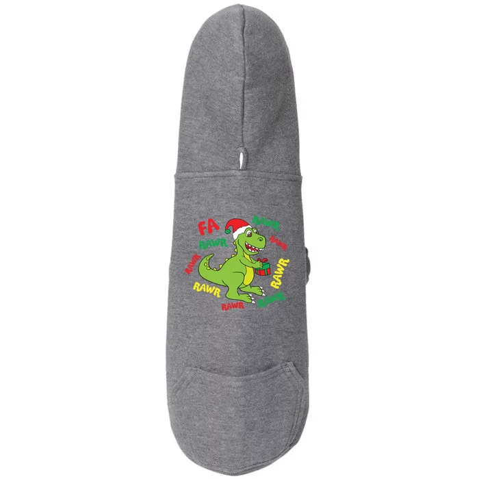 Fa Ra Ra Rawr Santasaurus Tgiftrex Dino Santa Claus Dinosaur Gift Doggie 3-End Fleece Hoodie