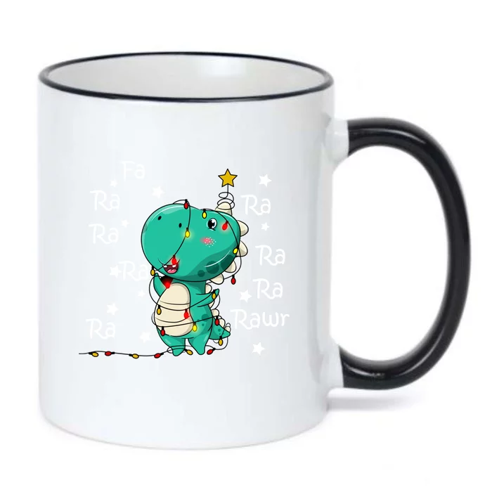 Fa Ra Rawr T Rex Santa Christmas Carol Funny Dinosaur Xmas Funny Gift Black Color Changing Mug