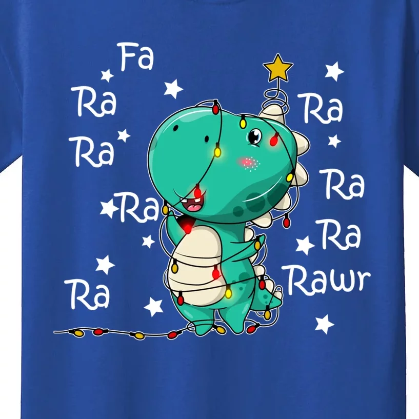 Fa Ra Rawr T Rex Santa Christmas Carol Funny Dinosaur Xmas Funny Gift Kids T-Shirt