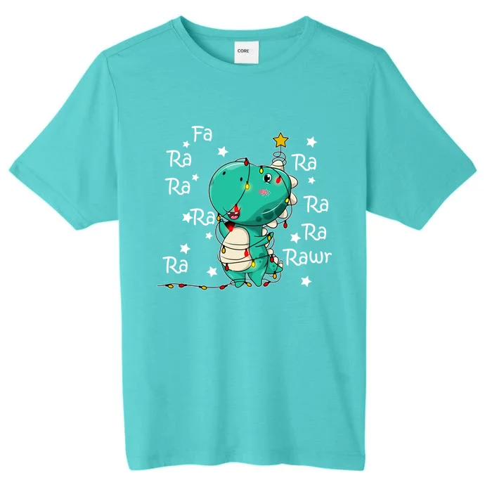 Fa Ra Rawr T Rex Santa Christmas Carol Funny Dinosaur Xmas Funny Gift ChromaSoft Performance T-Shirt