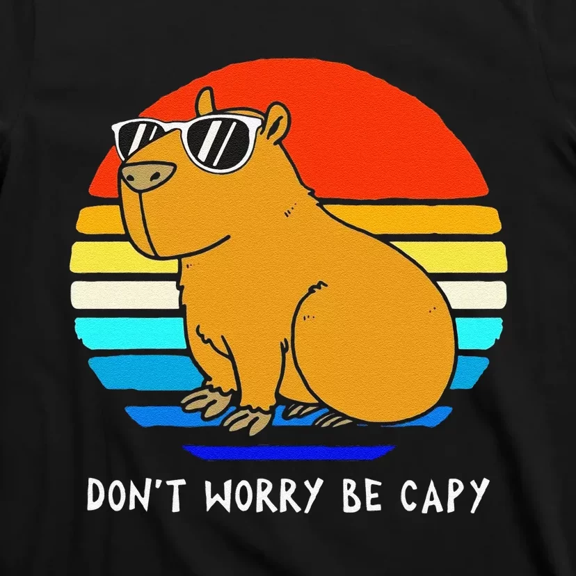 Funny Retro Rodent Funny Capybara Dont Be Worry Be Capy T-Shirt