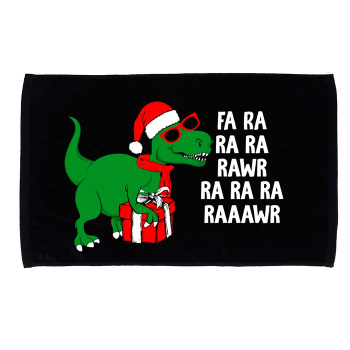 Fa Ra Rawr Christmas Tyrannosaurus Rex Xmas Santa Hat Gift Microfiber Hand Towel