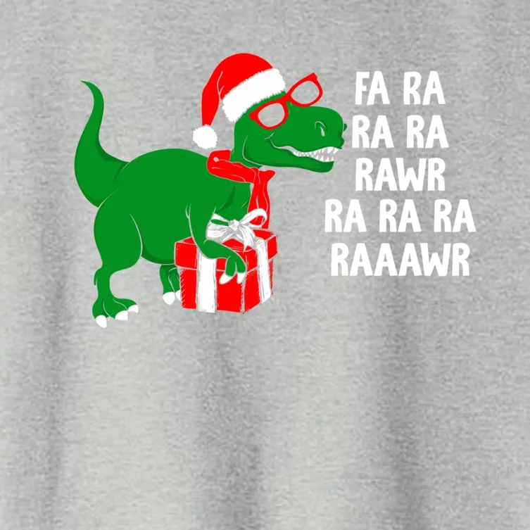 Fa Ra Rawr Christmas Tyrannosaurus Rex Xmas Santa Hat Gift Women's Crop Top Tee