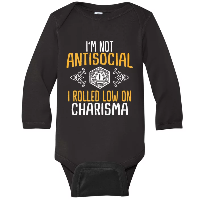 Funny RPG Rolled Low Charisma Baby Long Sleeve Bodysuit