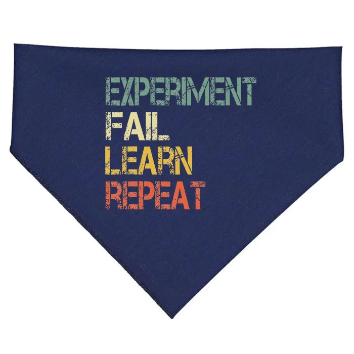 Funny Retro Scientist Experiment Fail Learn Repeat Teacher USA-Made Doggie Bandana