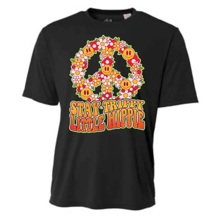 Funny Retro Sixties 60's Stay Trippy Little Hippie Peace Cooling Performance Crew T-Shirt